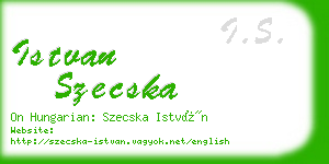 istvan szecska business card